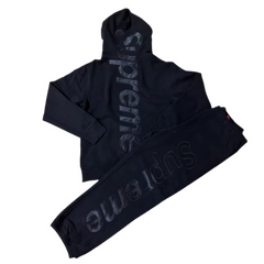 Supreme Satin Applique Tracksuit All Black