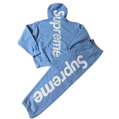 Supreme Satin Applique Tracksuit Baby Blue