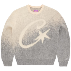 Corteiz C Star Mohair Knit Sweater Gray