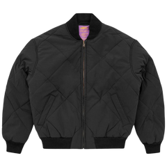 Corteiz Old English Quilted Bomber Jacket Black