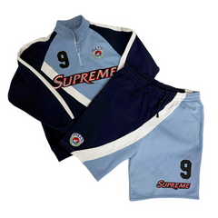 Supreme Equipe Short Set / Tracksuit Navy Blue / Baby Blue