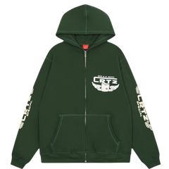 Corteiz Gasolina Zip Hoodie Dark Green