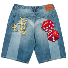 Palace x Evisu Denim Shorts / Jorts Light Wash Blue