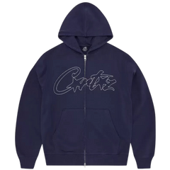 Corteiz Thick Stitch Allstarz Zip Hoodie Navy Blue