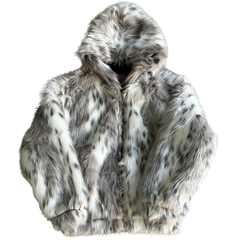 Corteiz Faux Fur Hooded Jacket White / Cream / Beige