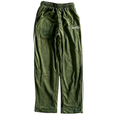 Corteiz Velour Joggers Dark Green