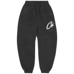 Corteiz Satin C Star Appliqué Joggers / Sweatpants Black / White