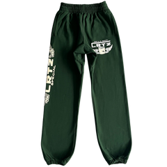 Corteiz Gasolina Joggers / Sweatpants Dark Green / White