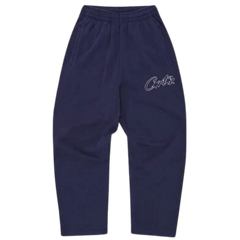 Corteiz Thick Stitch Allstarz Open Hem Pant Navy / Dark Blue / White