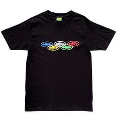 Corteiz Alcatraz Olympic T-Shirt Black / Multicolor / Rainbow
