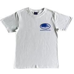 Corteiz Full Back Logo Shirt White / Navy / Dark Blue