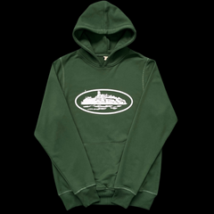 Corteiz Alcatraz Hoodie Dark Green / White