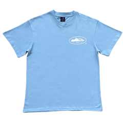 Corteiz Round R-Labeled Shirt Baby Blue / White
