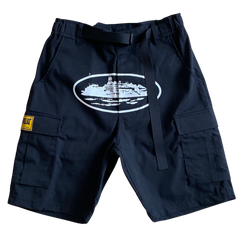 Corteiz OG 1.0 Cargo Shorts Black / White