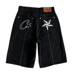 Corteiz Denim Jeans Shorts Black
