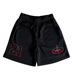 Corteiz Slaughter Gang Mesh Short Black / Red