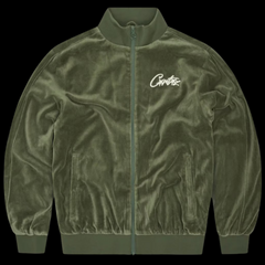 Corteiz Velour Zip Up Dark Green
