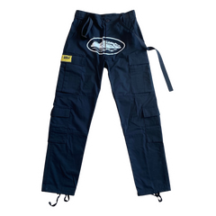 Corteiz Alcatraz Cargo Pants Black / White (Yellow Patch)