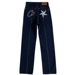 Corteiz Denim Jeans Navy / Dark Blue / White