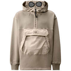 Palace X C.P. Company Fleece Old Goggle Hoodie Beige / Cream