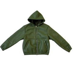 Stussy Leather Jacket Dark Green