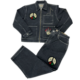 Stussy x Patta Zip Denim Work Track Suit Navy Blue