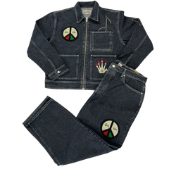 Stussy x Patta Zip Denim Work Track Suit Navy Blue