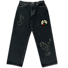Stussy x Patta Zip Denim Work Pants / Zip Navy Blue