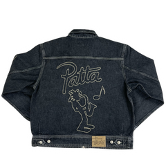 Stussy x Patta Zip Denim Work Jacket / Zip Navy Blue