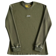 Corteiz Waffle C Stars Longsleeve Dark Green