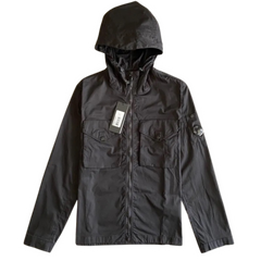 C.P. Company Gabardine Hooded Jacket / Zip Hoodie Black