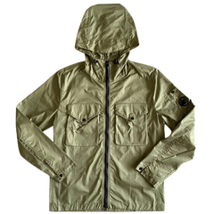 C.P. Company Gabardine Hooded Jacket / Zip Hoodie Military Green