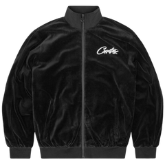 Corteiz Velour Zip Up Black / White