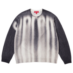 Supreme 100% Wool Blurred Logo Sweater Dark Gray