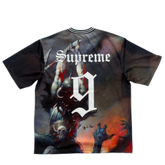 Supreme x Frank Frazetta Soccer Jersey Black / Orange / Red