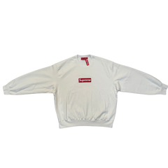 Supreme Box Logo Washed Sweater White / Red