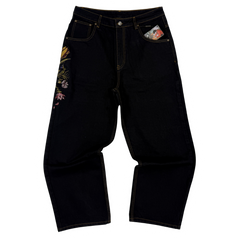 Derschutze "Garden Of Eden" Denim Jeans Black / Multicolor