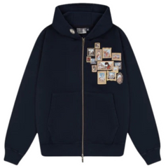 Derschutze "Gallery" Zip Hoodie Navy Blue