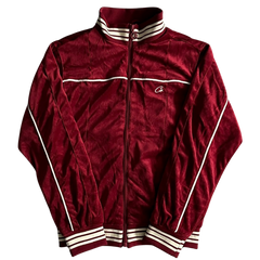 Corteiz Velour Zip Up Wine Red / White