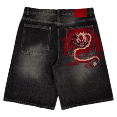 Mobius Denim Shorts / Jorts Black / Red