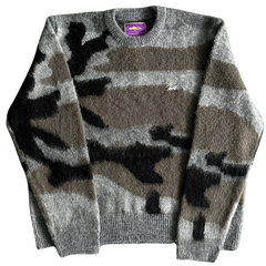 Corteiz Mohair Knit Sweater Camo Gray / Brown
