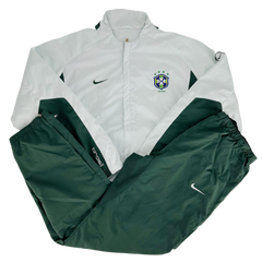 Vintage Nike Brazil Tracksuit White / Dark Green - WC 2002