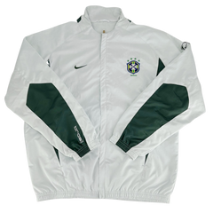 Vintage Nike Brazil Track Jacket / Zip Up White / Dark Green - WC 2002