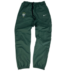 Vintage Nike Brazil Track Pants / Joggers White Dark Green - WC 2002