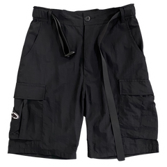 Corteiz Nylon Cargo Shorts Black
