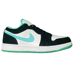 Nike Air Jordan 1 Low Sneakers / Trainers Black / Baby Blue / White / Green
