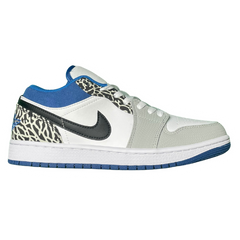 Nike Air Jordan 1 Low Sneakers / Trainers Gray / White / Black / Navy / Dark Blue