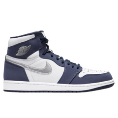 Nike Air Jordan 1 High Sneakers / Trainers Navy / Dark Blue / White / Silver