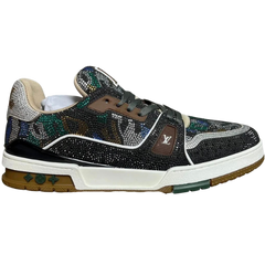 Louis Vuitton Trainer Sneaker Crystal Black / Brown / Green