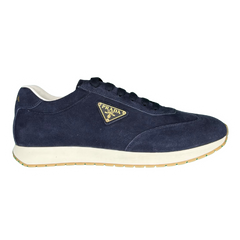 Prada Drill Sneakers / Trainers Navy / Dark Blue / White / Gold